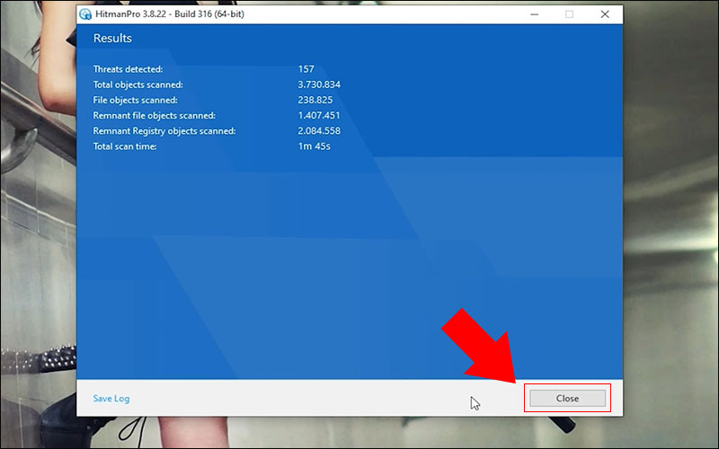 Kết quả sau khi quét máy tính bởi phần mềm HitmanPro